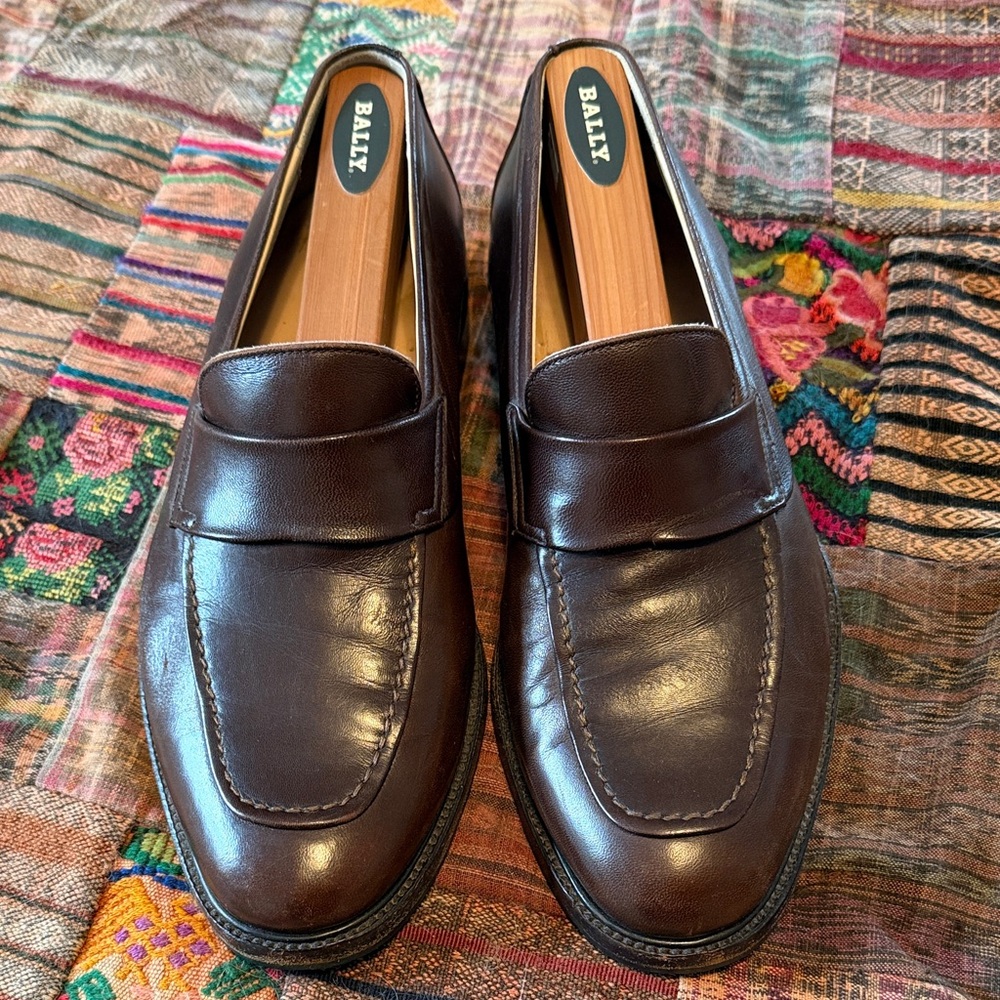Bally Amos Brown Leather Shoes Styleflex soles Italy